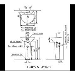 Chân đứng Lavabo Inax L-288VD (không gồm chậu, xả, vòi), L 288VD, L288VD