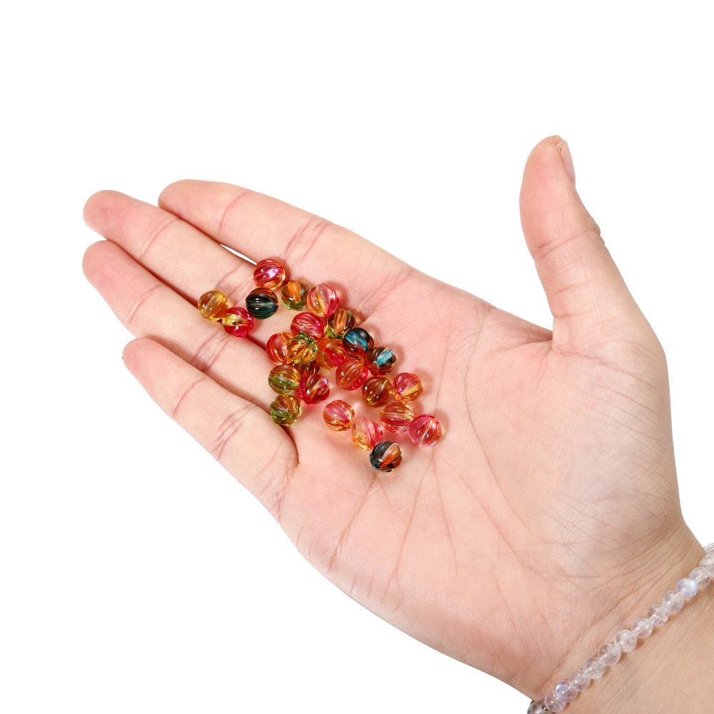 Bộ 30 hạt nhựa acrylic St.kunkka hình bí ngô thời trang