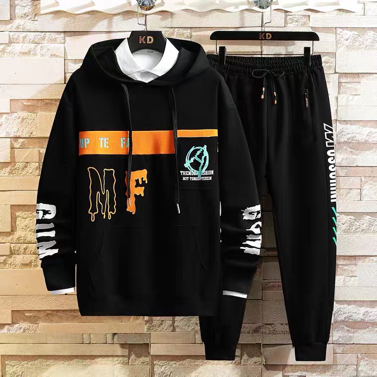 Bộ Quần Áo Dài Nỉ COTTON Nam Nữ Unisex Có Mũ Phối Dây In Chữ MF MIXXSTORE QA NAM 1000096V1