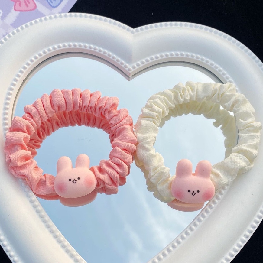 Dây Buộc Tóc Cao Su Hình Thỏ Hồng Hoạt Hình Nhật Bản Dễ Thương Cho Bé Gái