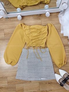 Áo croptop rút dây - nhiều màu