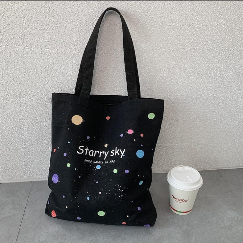 Túi vải canvas Starry Sky, túi vải đeo vai mới