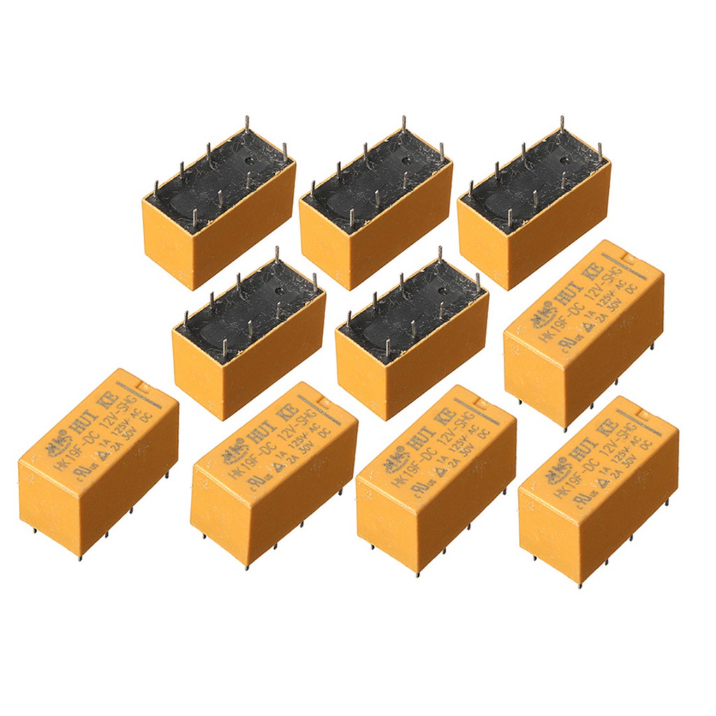 Set 10 Rơ Le Hk19f Dc 12v Shg Coil Dpdt 8 Pin Mini