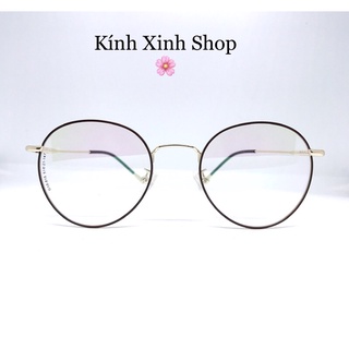 Kính gọng mắt tròn kim loại hoạ tiết cao cấp - KX9015