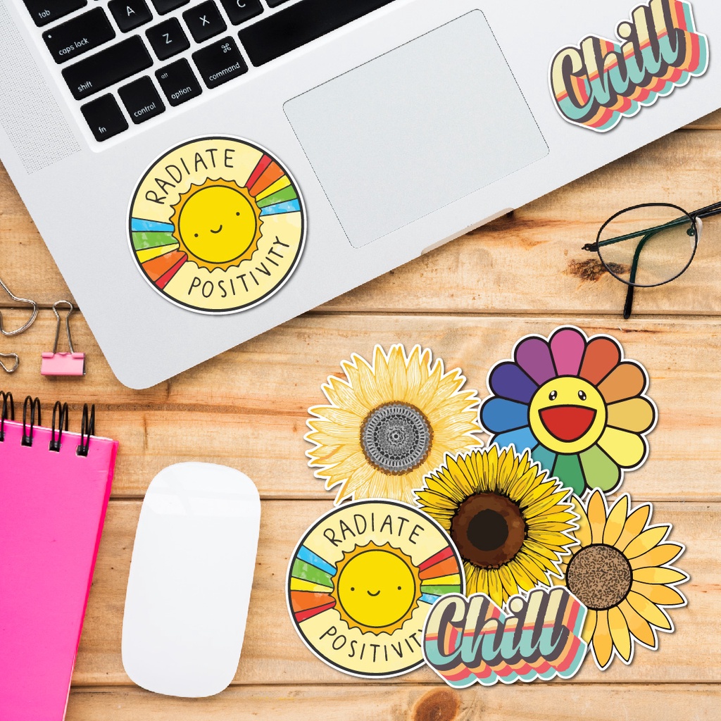 STICKER LẺ - Sticker Daisy dán mũ bảo hiểm, laptop, điện thoại, vali. MSP: SS09