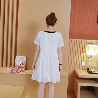 Đầm (Váy) Bầu Kiểu Dáng Hàn Quốc Ren Phối Nơ