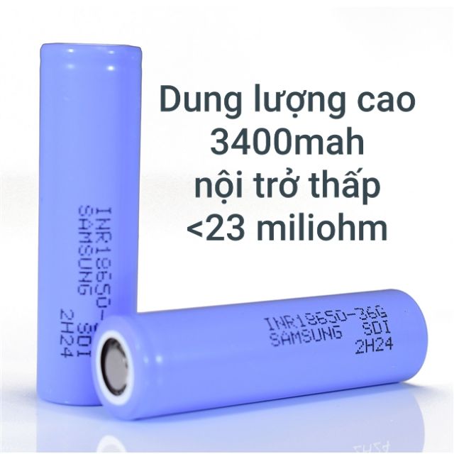 Pin Samsung 36G 18650 3400mAh 10A chính hãng INR18650-36G