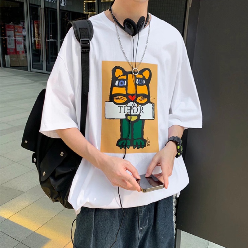 Áo Thun Tay Ngắn Dáng Rộng In Chữ Cỡ Lớn Thoải Mái Thời Trang Mùa Hè Cho Nam M-8XL