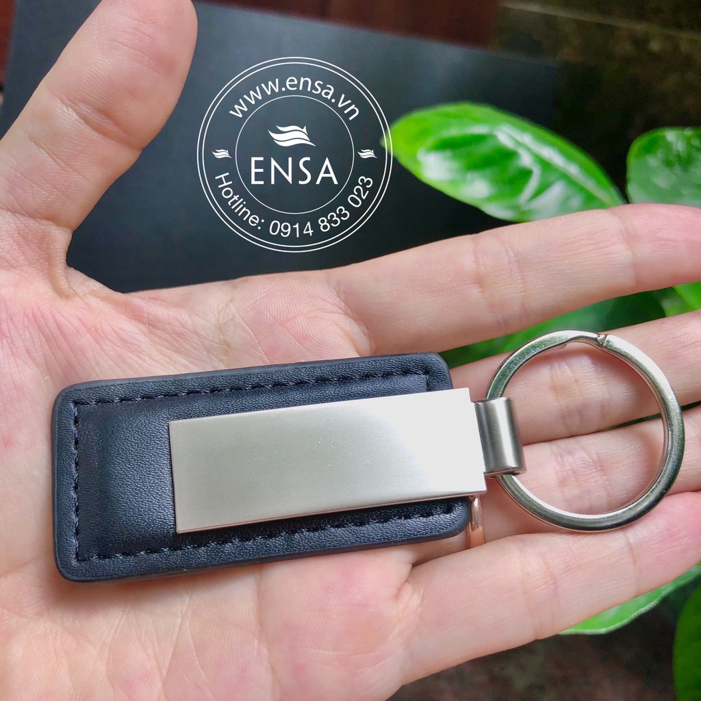 Móc khoá da và kim loại khắc tên/logo theo yêu cầu