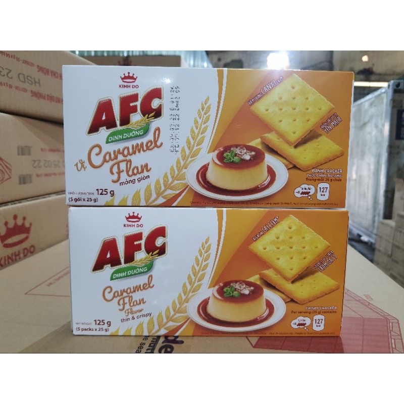 Bánh Quy AFC Crackers Vị Caramel Flan Hộp 125g