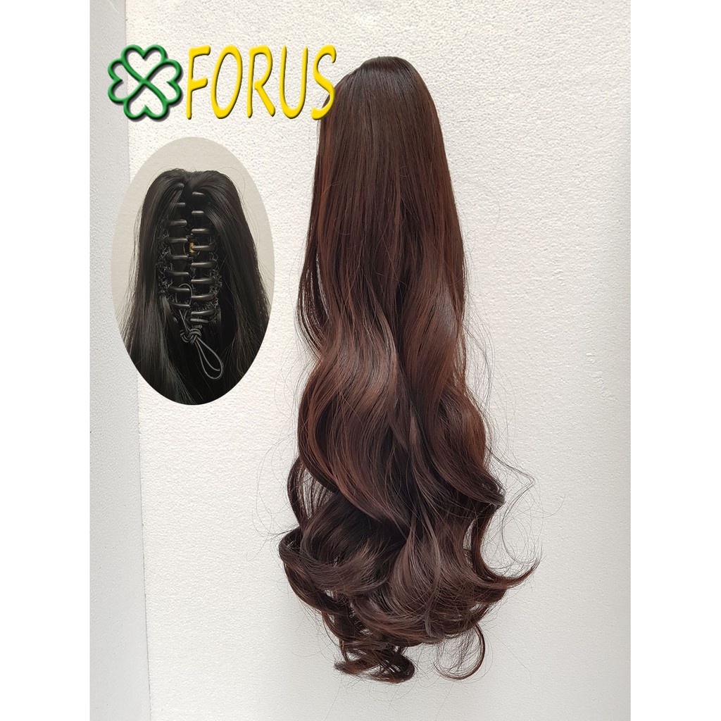 Tóc giả ngoạm kẹp N149 dài 50-55cm ❤️FREESHIP❤️ ngoạm tóc giả xoăn dài, tóc giả ngoạm xoăn, quặm kẹp tóc giả Sỉ 55k