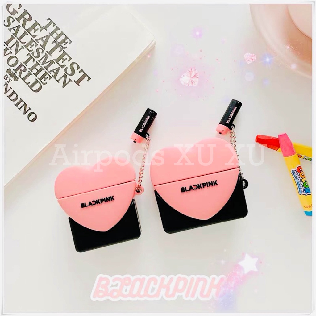 Ốp tai nghe Airpod 1/2, Airpods Pro black pink siêu cool silicon in 3D sắc nét.
