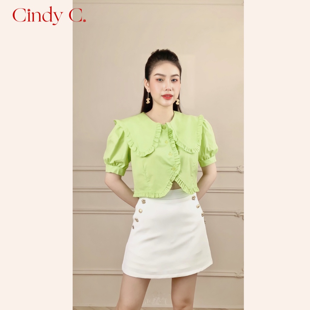 Áo ngắn tay Aromantic CINDY C chất liệu Kate thiết kế nhẹ nhàng nữ tính 586