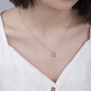 Dây Chuyền Bạc Blue Peach Circle Double DC352