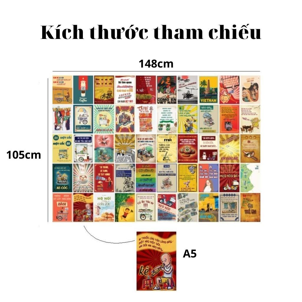 Set decal dán tường Hongkong, Decal decor phòng ngủ, số lượng 24,50 tấm, trang trí phòng kích thước mỗi tấm khổ A5