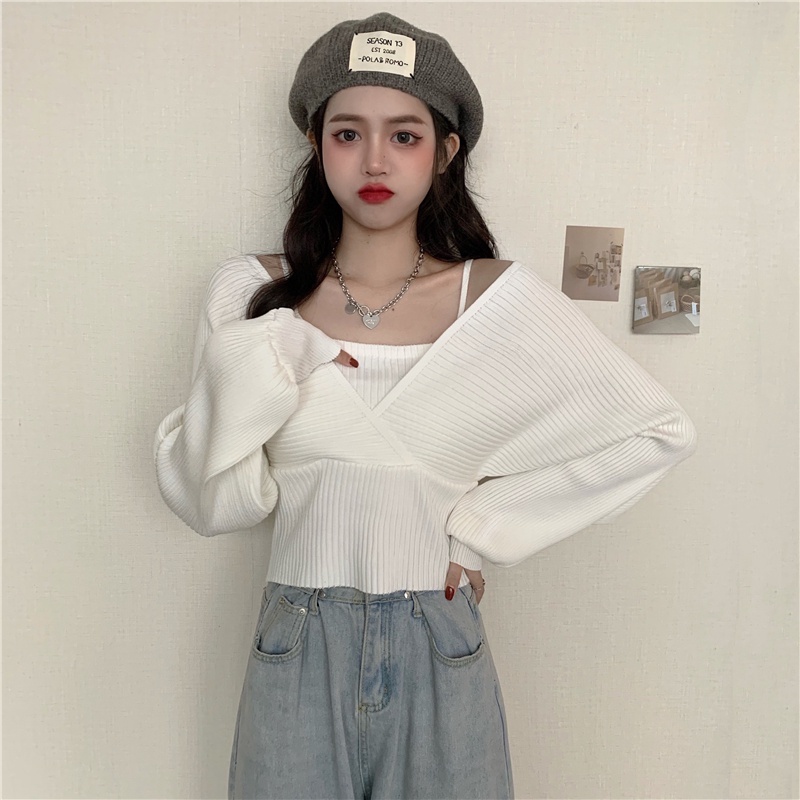 Áo len kiểu hàn quốc 2021, áo len trắng nữ tay dài thiết kế đẹp thời trang thu đông | BigBuy360 - bigbuy360.vn