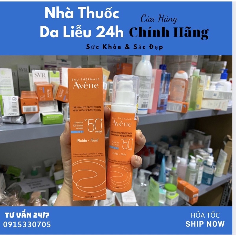 Kem Chống Nắng Protection Avène Avene Fluid SPF50+ Cho Da Hỗn Hợp 50ml CHÍNH HÃNG CÓ TEM