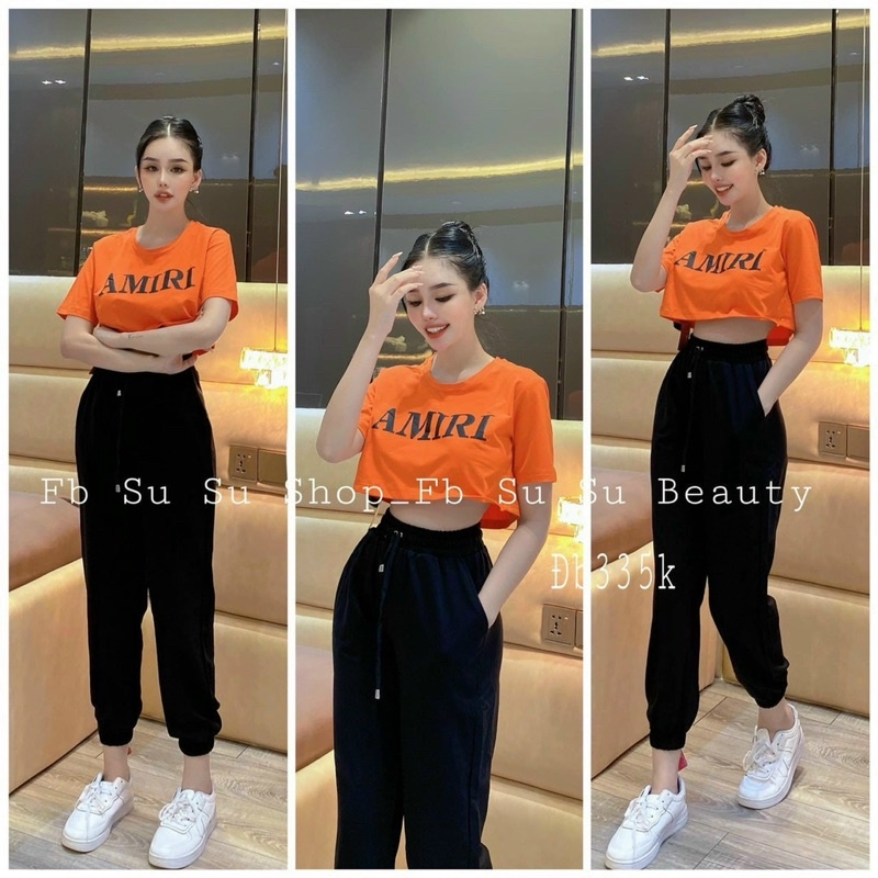 Set áo croptop AMIRI quần thể thao năng động