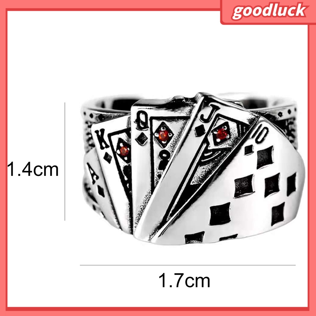 Nhẫn hở nam nữ có thể điều chỉnh thiết kế bài poker thời trang cổ điển