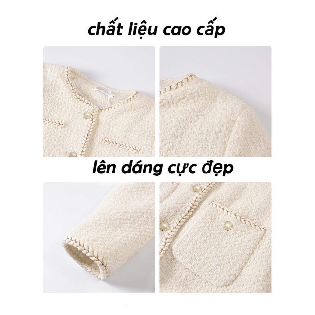 Áo Khoác Dạ Kim Tuyến Tweed [ Có Ảnh Thật ] | BigBuy360 - bigbuy360.vn