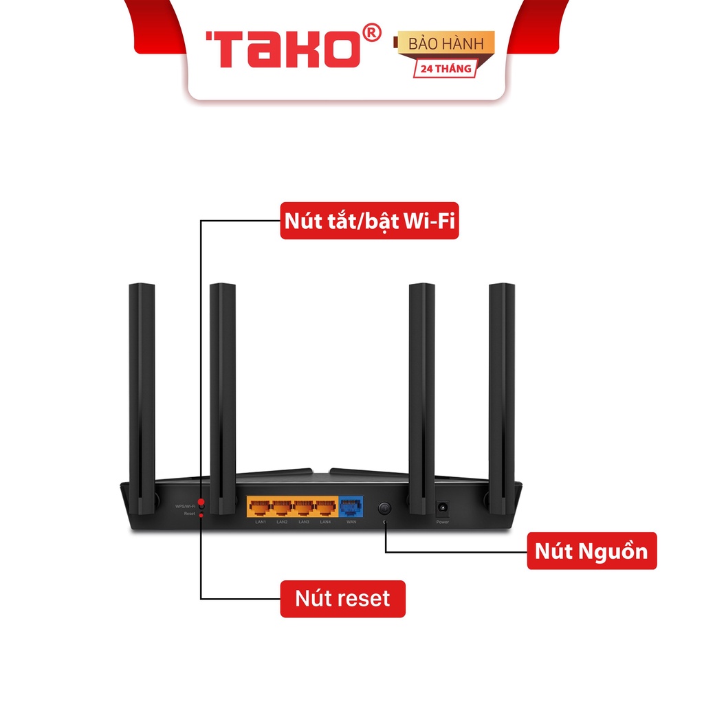 Bộ Phát Wifi Tplink 4 Râu Archer AX10 Wifi 6 Chuẩn AX 1500Mpbs