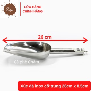 Xúc đá inox cỡ trung 26cm x 8.5cm