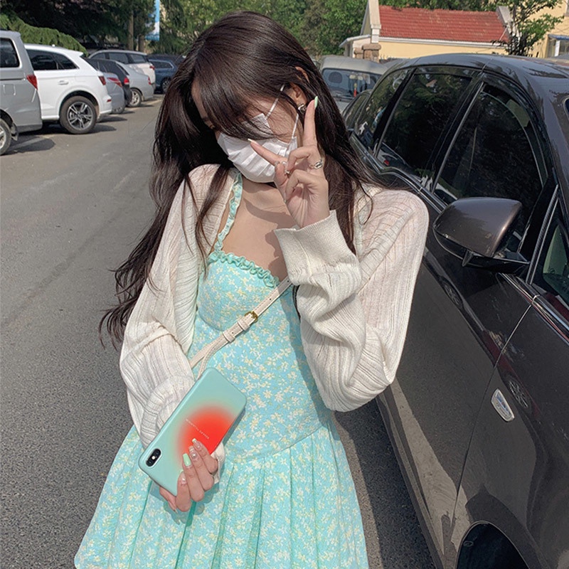 Áo Khoác cardigan Dệt Kim Mỏng Chống Nắng Thời Trang Xuân Thu Cho Nữ