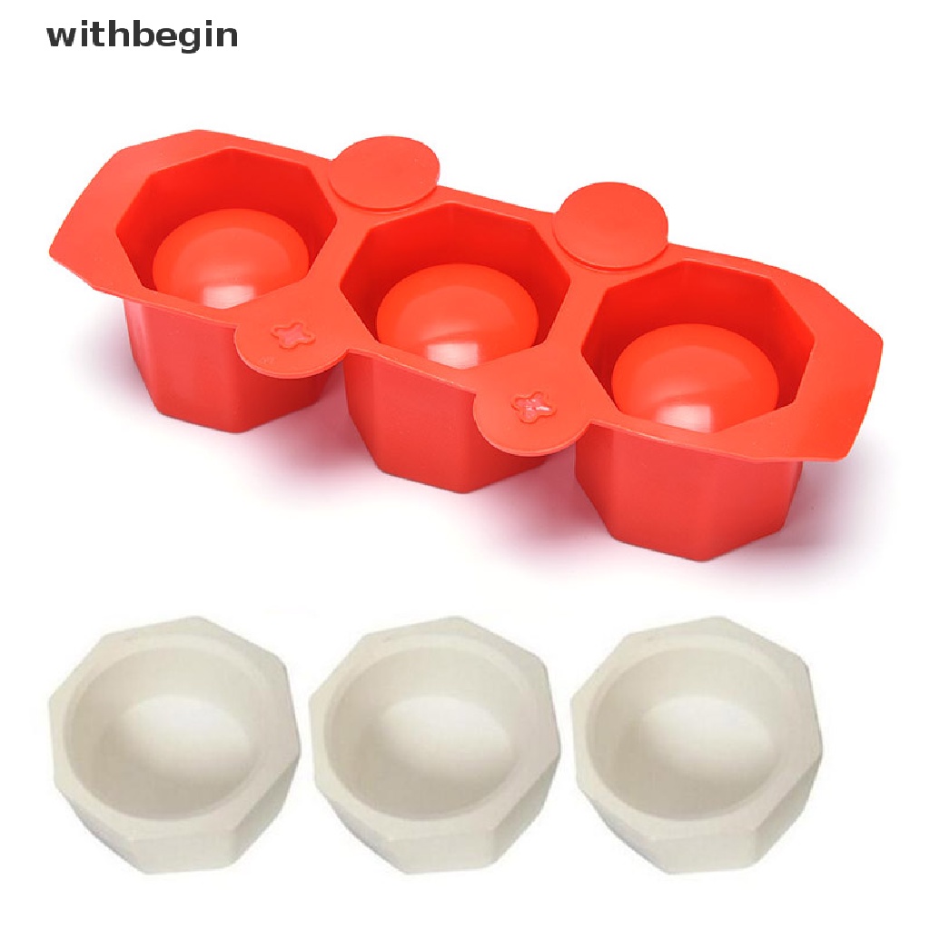 【WIT】 3 Cavity Silicone Pot Mold Clay Concrete Succulent Flower Cement Pot Cup Mould .