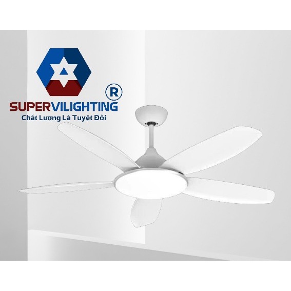 Quạt trần  SuperVilighting, MS VLT 5491, Động cơ DC 37W, sải cánh 1,32m, sô cánh 05, Bảo hành động cơ 48 tháng