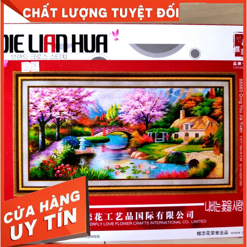 [Giảm Kịch Sàn] Tranh Thêu Tay TỔ ẤM HẠNH PHÚC hàng hộp