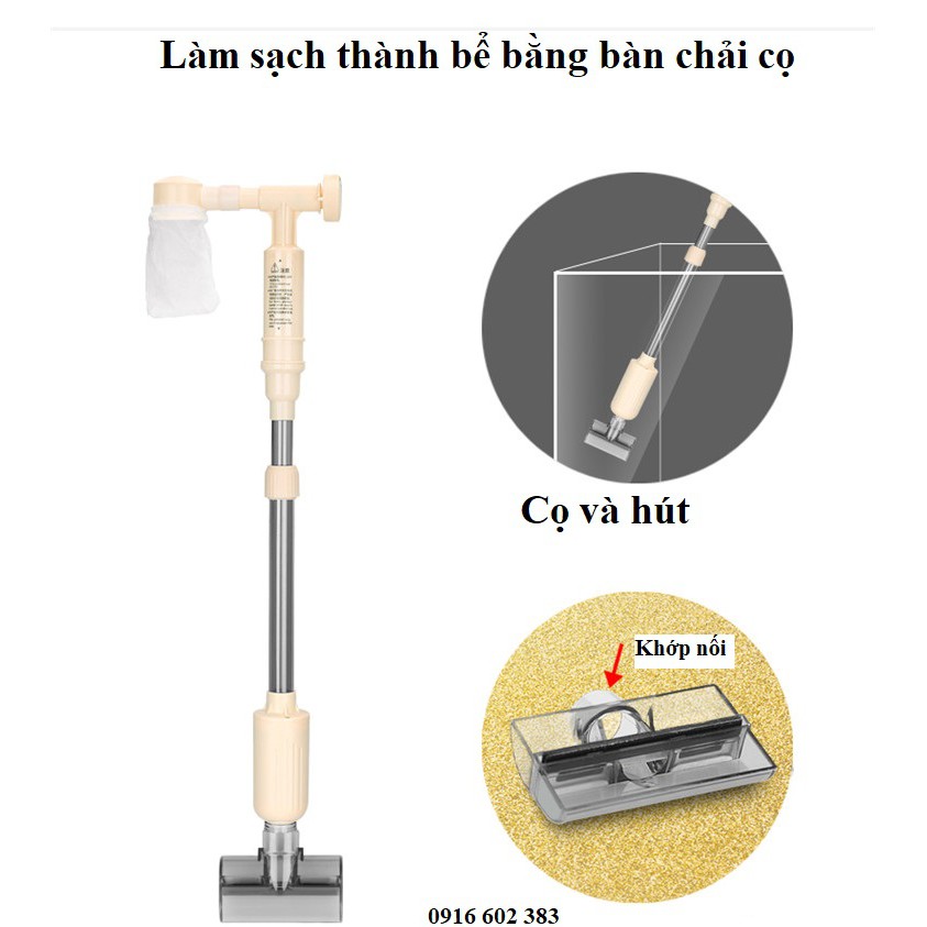 Máy hút cặn bể CÁ AS 715 có sạc