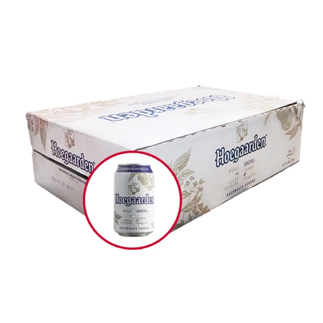 Bia Hoegaarden white 4,9% Bỉ - Thùng 24 lon 330ml