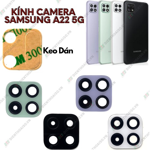 Kính camera samsung a22 5g kèm keo dán