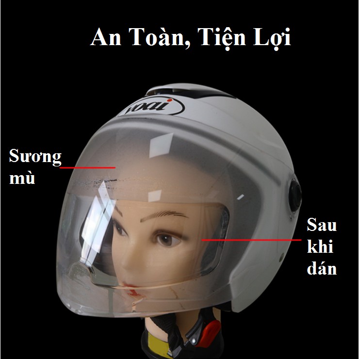 Miếng Dán Kính Đi Mưa, Kính Chống Sương Mù Tiện Lợi, An Toàn Khi Đi Xe Máy, Bihome