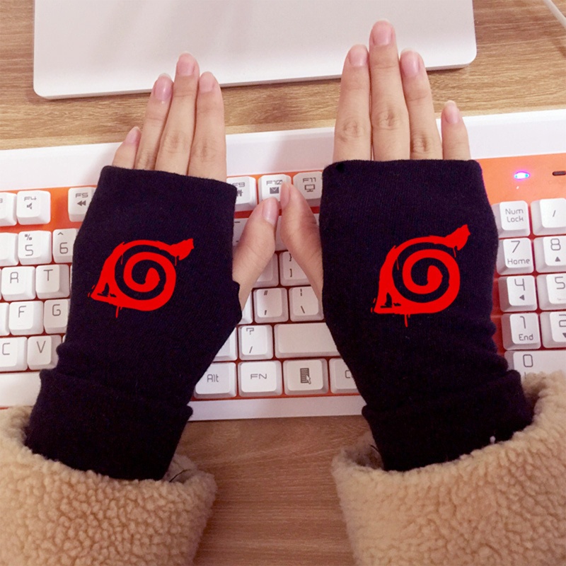 Găng tay chống nắng giữ ấm in họa tiết phong cách anime thời trang cho nữ