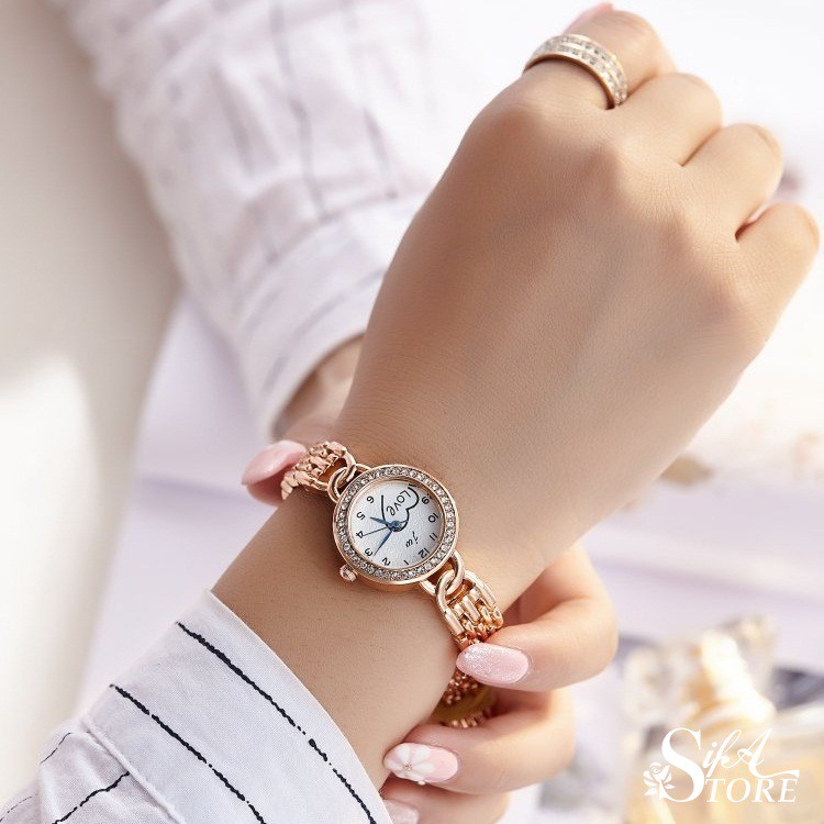 Đồng Hồ Nữ Vòng Đeo Tay Thạch Anh Thời Trang Hàn Quốc JW029