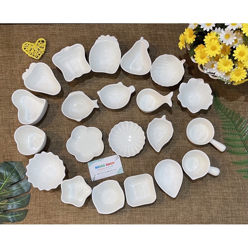 💥💥 Team Trắng-Chén/Bát sứ Ăn Dặm cho bé Màu Trắng ADKN *ADTT* BLW