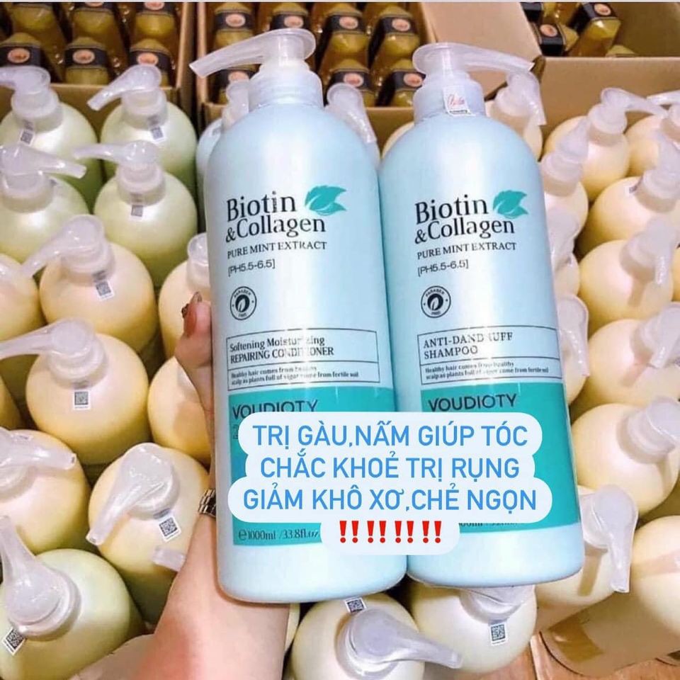 🛑FreeShip🛑Cặp Dầu Gội Xả Biotin Collagen Trắng | Giảm Rụng Tóc,Phục Hồi Tóc Khô Xơ, Hư Tổn ⚜️Hàng Chính Hãng⚜️ 𝖌