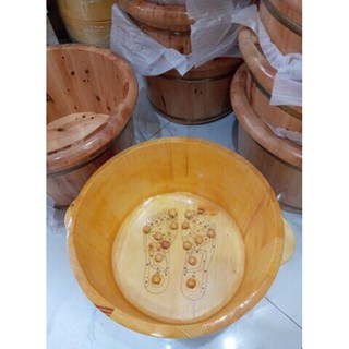 Chậu gỗ  ngâm chân có hat