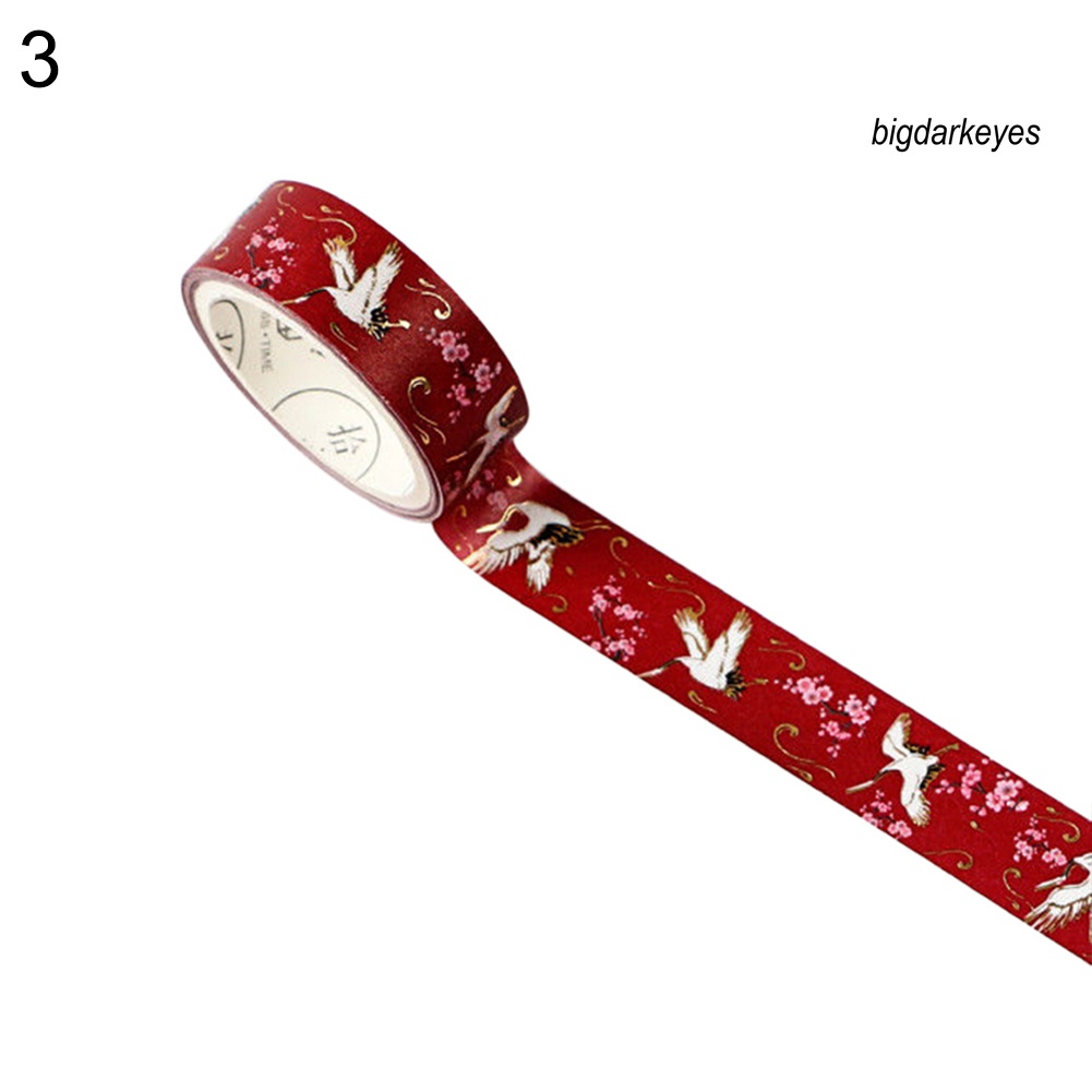 Nyt- Băng Dính Giấy Washi Lá Vàng Kim Tuyến Trang Trí Thủ Công Phong Cách Trung Quốc