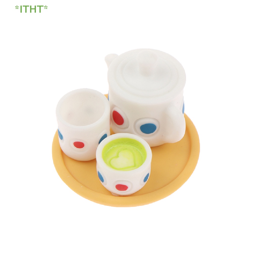 Bộ 4 Ấm Tách Uống Trà Mini Tỉ Lệ 1: 12 Cho Nhà Búp Bê Mới