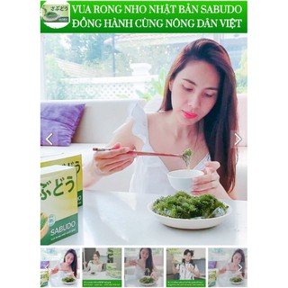 Combo 3 gói lẻ dùng thử Rong nho Sabudo + tặng 3 gói sốt mè rang kiwpie 15ml