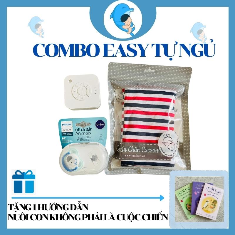 Combo công cụ cho bé tự ngủ gồm quấn chũn cocoon, ti giả, máy tiếng ồn trắng tặng hướng dẫn NCKPLCC