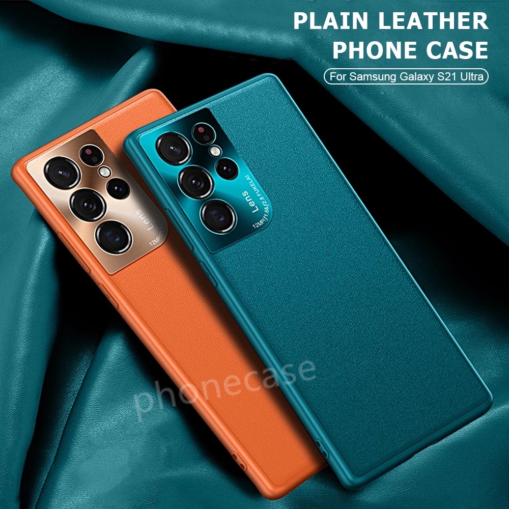 Ốp Điện Thoại Da Chống Sốc Màu Trơn Cho Samsung Galaxy S22 S21 FE Ultra Plus 5G S22+ S21+
