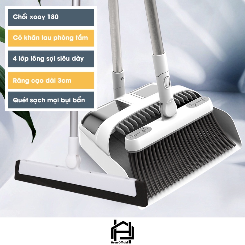 Mua Chổi quét nhà thông minh kèm hót rác cao cấp xoay 180 độ, bộ chổi ...