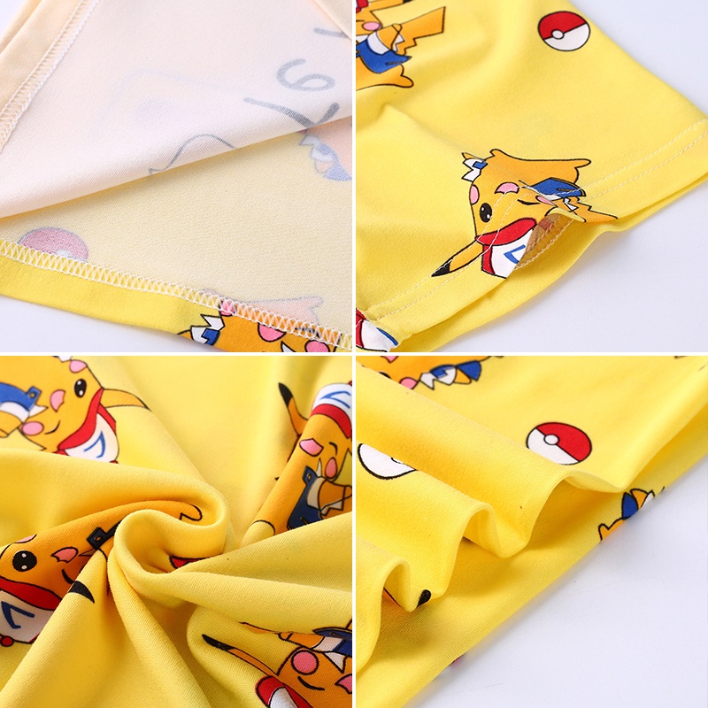 Bộ Đồ Ngủ Kiểu Công Chúa In Hình Pikachu Doraemon Dễ Thương Cho Bé Gái