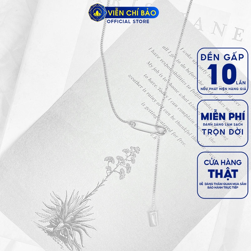 Dây chuyền bạc nữ hình kim băng chất liệu bạc Thái 925 free-size thời trang phụ kiện trang sức nữ Viễn Chí Bảo D000188