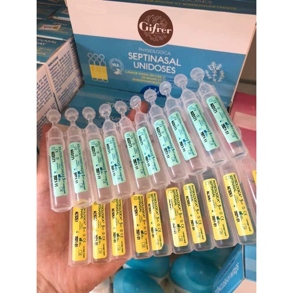 Nước muối sinh lý trẻ em Gifrer Physiologica hộp 5ml x 20 ống