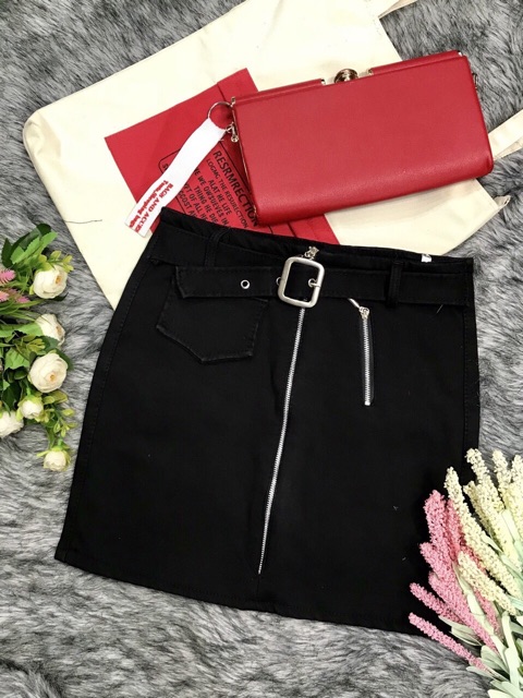 Chân váy kaki nữ 2 màu dây kéo có kèm belt chất vải cực đẹp | BigBuy360 - bigbuy360.vn