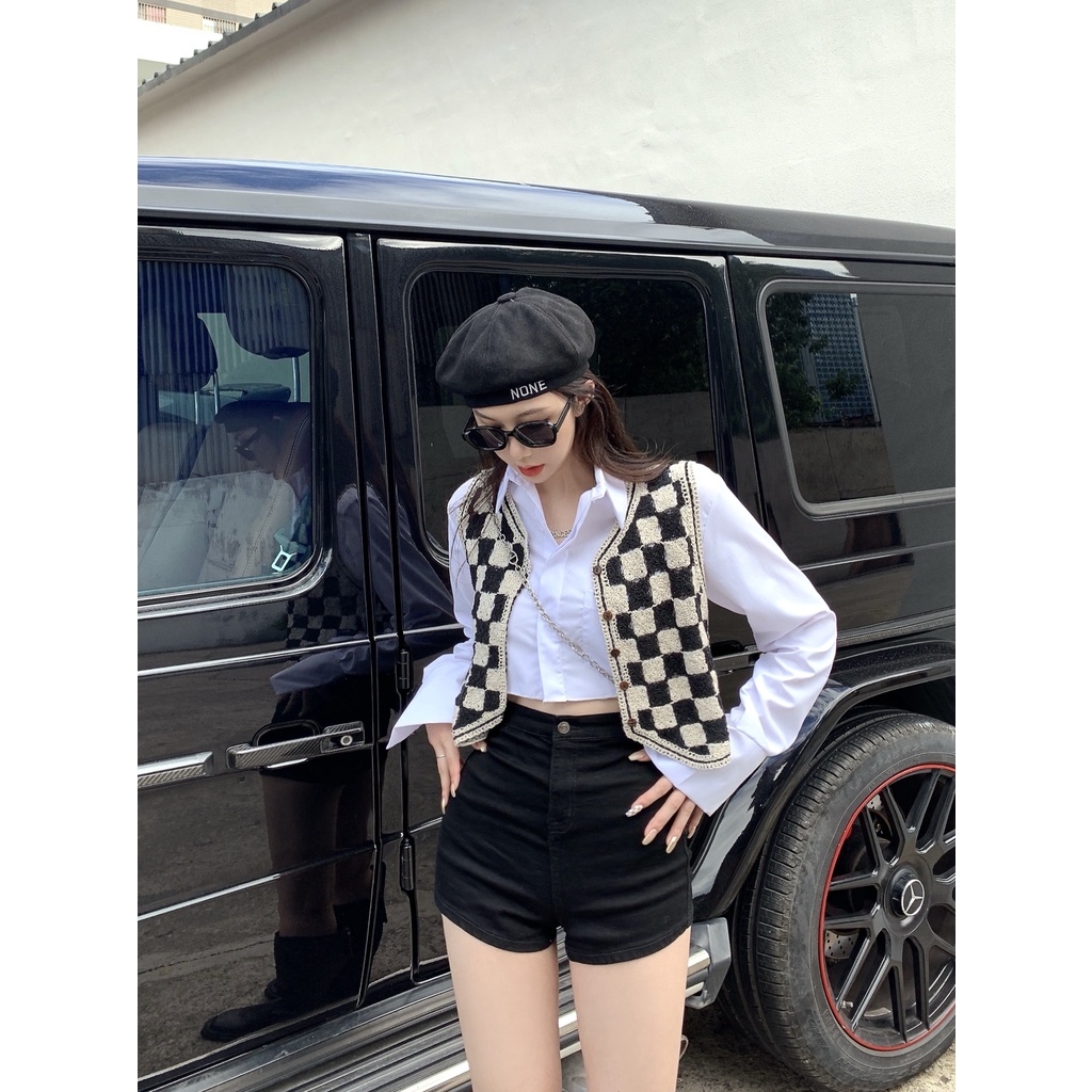 Áo khoác cardigan không tay họa tiết kẻ sọc phong cách cổ điển thời trang cho nữ
 | BigBuy360 - bigbuy360.vn